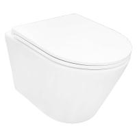 Унитаз Azario VELA AZ-2480 подвесной, безободковый, с сиденьем микролифт, слив "Торнадо", 48x36x36 см, белый