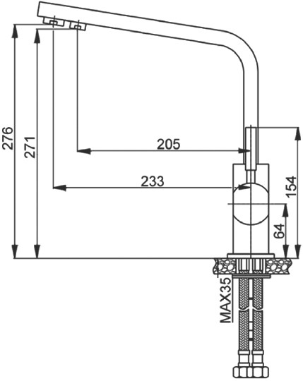 смеситель для кухни raiber rf6901 хром