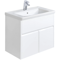 Тумба с раковиной белый глянец 80 см Roca Up ZRU9303012 + 327470000