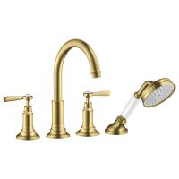 Смеситель Axor Montreux на борт ванны, на 4 отв., с ручным душем, ручка: рычаг, цвет: шлифованная медь