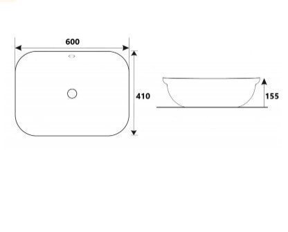 раковина в ванную встраиваемая 60 см ceramalux 78444 белая