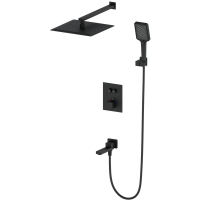 Душевой комплект Wonzon & Woghand WW-88929003-MB 300 мм, с термостатом, черный матовый