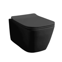 Унитаз Azario Boca AZ-2002-MB подвесной, безободковый, с сиденьем микролифт, 36х52х36.5 см, черный