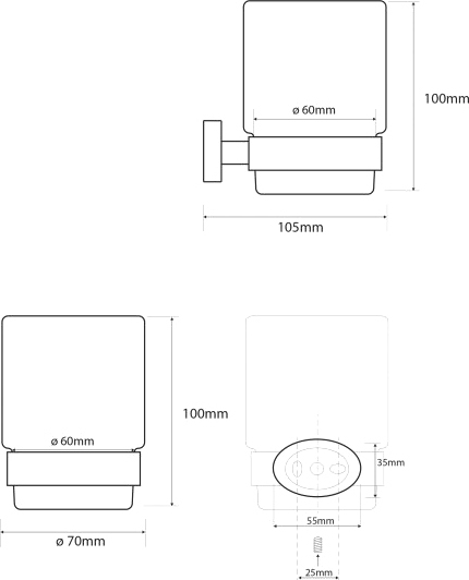 Стакан для зубных щеток Bemeta Oval 118410011