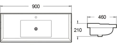 раковина 90x46 см santiline sl-2112(90)