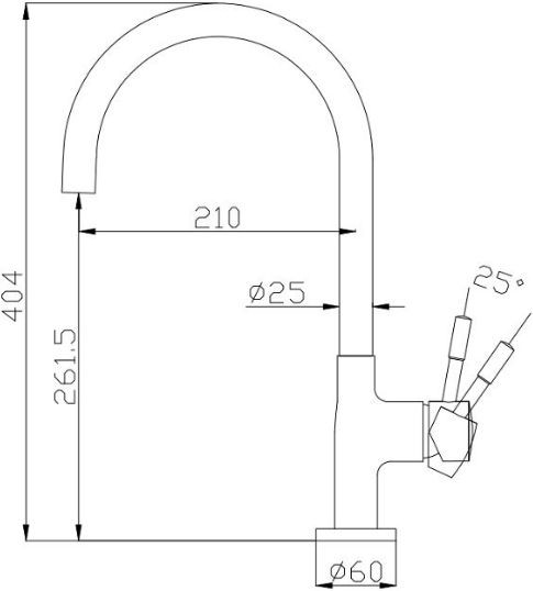 смеситель для кухни aquanet steel af210-41s