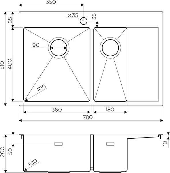 мойка кухонная omoikiri akisame 78-2 lg-l светлое золото