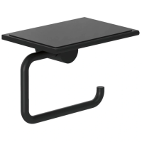 Держатель туалетной бумаги Kludi Vela R 5897139 с полкой для телефона, черный матовый