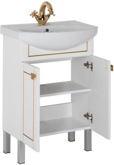 тумба под раковину aquanet честер 60 белый/золото, 00186104