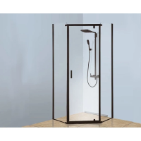 Душевой уголок Berges Solo Т 90×90 061106 профиль черный матовый, стекло прозрачное