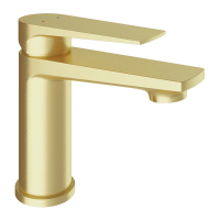 Смеситель Aqueduto Linha LIN0250 для раковины, без донного клапана, Шлифованное золото