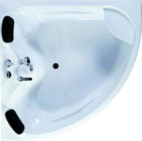 акриловая ванна gemy g9041 b гидромассажная, 150х150 см, цвет белый
