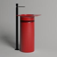 Salini Salini Ninfea Раковина напольная 54.5х44.7х88см, без отв., донный клапан "Up&Down", сифон, материал: S-Stone, цвет: Carmine red