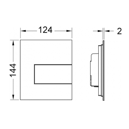 кнопка для инсталляции tece square urinal 9242811 для писсуара цвет хром глянцевый