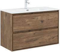 Тумба под раковину Aquanet Милан 00336380 99.6x45.3 см, дуб рустикальный