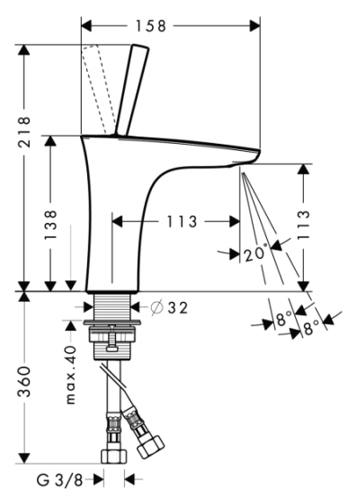смеситель для раковины hansgrohe puravida 15074400