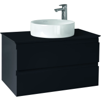 Тумба под раковину Jacob Delafon Madeleine 80 см, со столешницей и с подсветкой, черный матовый лак, EB2083-J53 (GM)