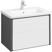 Тумба с раковиной белый глянец/антрацит 60 см Roca Ronda ZRU9302963 + 327472000