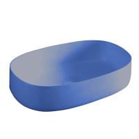 Раковина ArtCeram Cognac Quadro COL003 16 00 накладная, без отв., без перелива, на столешницу, Saniglaze, 55x35xh14.5 см, blu zaffiro