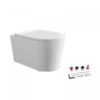 Унитаз подвесной Alice Ceramica Form 22300101SET безободковый, с сиденьем Soft Close, цвет белый глянцевый