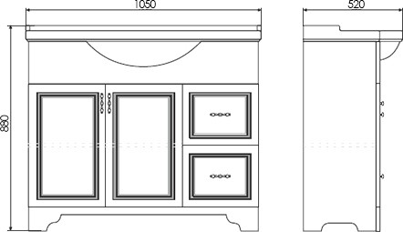 тумба с раковиной comforty севилья 100 слоновая кость