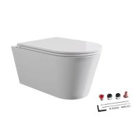 Унитаз подвесной Alice Ceramica Hide Round 31170101SET безободковый? с сиденьем Soft Close, цвет белый глянцевый