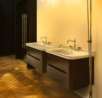 Комплект мебели с раковиной Kerasan Waldorf 
 919246 + 4142K1 (811390+414201) + 919490 отделка орех, хром