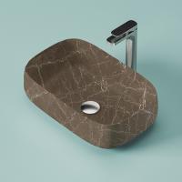 Раковина ArtCeram Cognac Quadro COL009 49 00 накладная, без отв., без перелива, на столешницу, Saniglaze, 56x41xh15.5 см, bronze amani