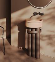 Пьедестал, Artceram, Church, шгв 390*390*710, из 3-х металлических труб, для накладных раковин, цвет-Moka