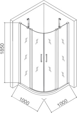 душевой уголок good door pandora r-100-t-ch