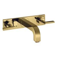 Смеситель Axor Citterio для раковины 226, встраиваемый, излив: 22.6см., ручка: рычаг, с панелью, цвет: полированное золото