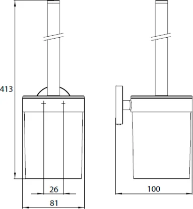 Ёршик для унитаза Emco Round 4315 133 00 черный матовый/белый