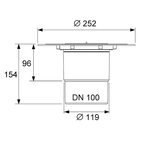 сифон tece drainpoint s dn100 3607600 для душевого трапа, вертикальный, без декоративной решетки