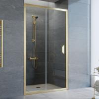 Дверь для душевой кабины в нишу Vegas Glass ZP 105 09 01 профиль золото, стекло прозрачное