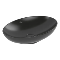 Раковина Villeroy & Boch Loop & Friends 4A4701R7, накладная, 56×38,5 см, Pure Black с Ceramicрlus