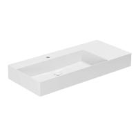 Azzurra Elegance Squared Раковина подвесная/накладная, 102x46xH12,5 см, правая, 1 отв., цвет: Bianco lucido