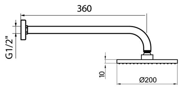 верхний душ webert comfort ac0013010metal цвет золото