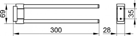 Полотенцедержатель Keuco Plan 14919 010000 хром