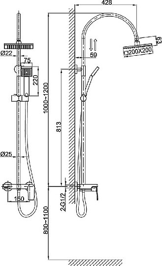 душевая стойка d&k lessing rhein da1323701c05