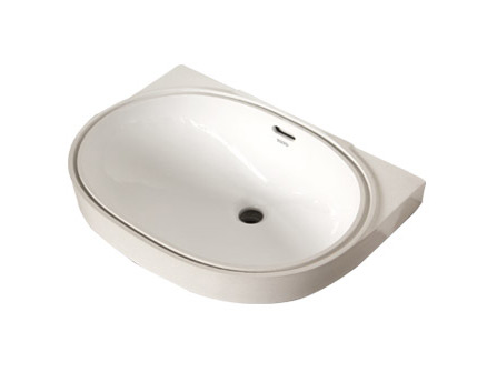 раковина toto public lw546b встраиваемая снизу, 55x40 см, белая