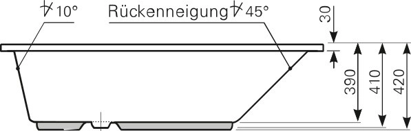 акриловая ванна mauersberger scinosa 1018500290 185х90 см, цвет белый матовый