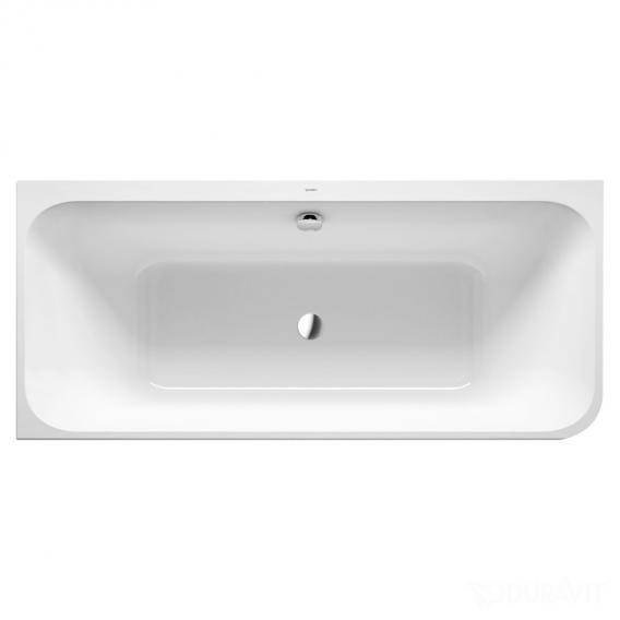 акриловая ванна duravit happy d.2 plus #7004498 180x80см, с панелью, в левый угол, цвет черная \ белая