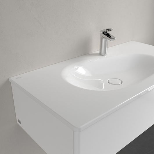 раковина villeroy & boch antao 4a76a2r1 встраиваемая, 100х50 см, альпийский белый с покрытием ceramicplus
