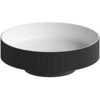 Раковина-чаша Boheme Sole Corian Antracit 801-R-A 40x40 см, накладная, белый матовый/антрацит матовый