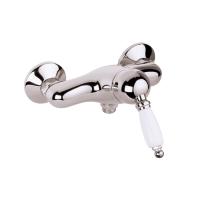Смеситель Gattoni Orta 2725/27C0 OLD для душа, с белой ручкой, хром