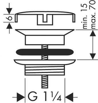 донный клапан hansgrohe 50001000 для раковины, универсальный, с фиксированной крышкой, хром