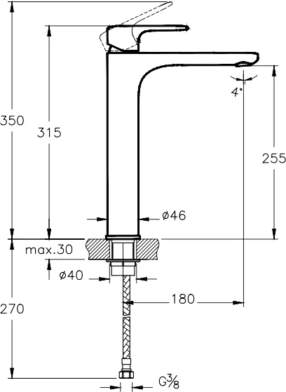 смеситель для раковины vitra root round a4270736exp черный