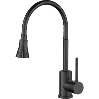 Смеситель для кухни Voda Kitchen KF 36B с гибким изливом, черный матовый