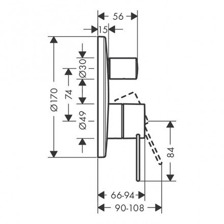 смеситель для душа axor uno 38428820