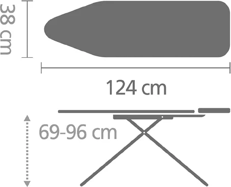 Гладильная доска Brabantia B 101625 124х38, ледяная вода